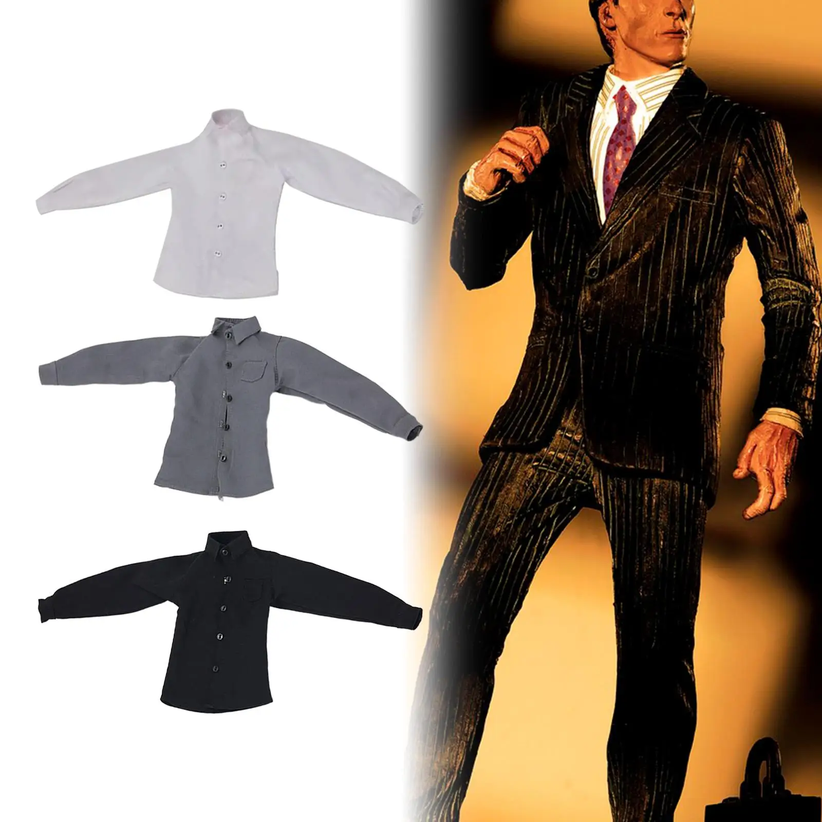 Camicia per action figure in scala 1/6 Abbigliamento in miniatura Prop Abito per bambola Costume per bambola leggero Vestito operato per accessori maschili da 12 pollici