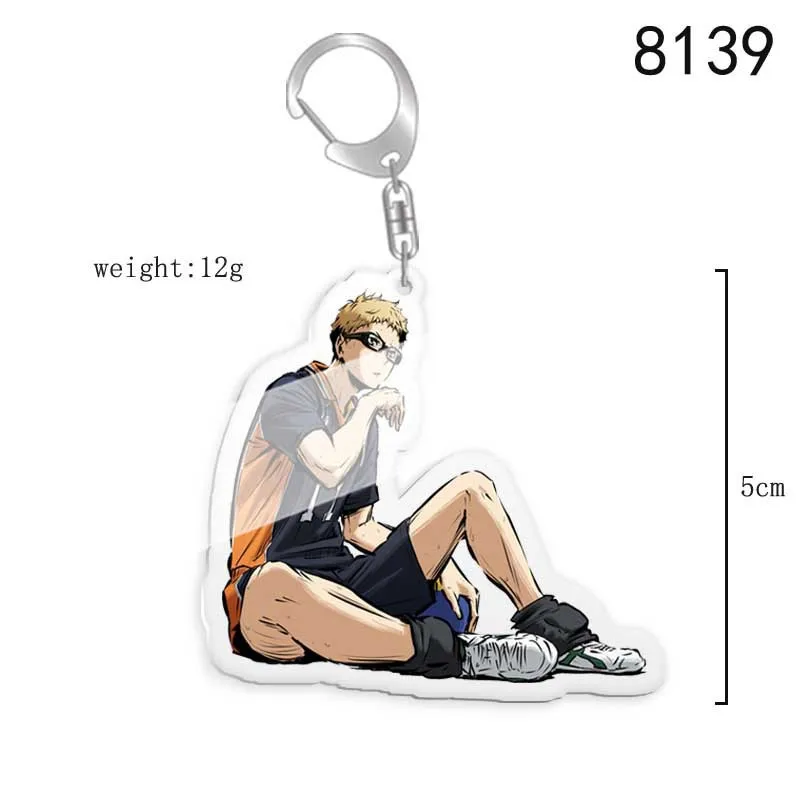 Shoyo Hinata Tobio Kageyama Kei Tsukishima Kotaro Bokuto Popular Anime Peripheral Transparent Acrylic Keychain Backpack Pendant