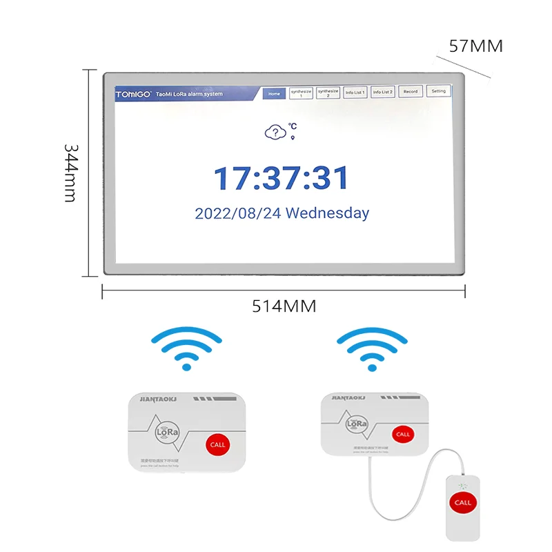 

Wireless Hospital Nurse Intercom System 21.5 Inch Touch Screen With Call Button Wireless Nurse Call Management System For Clinic