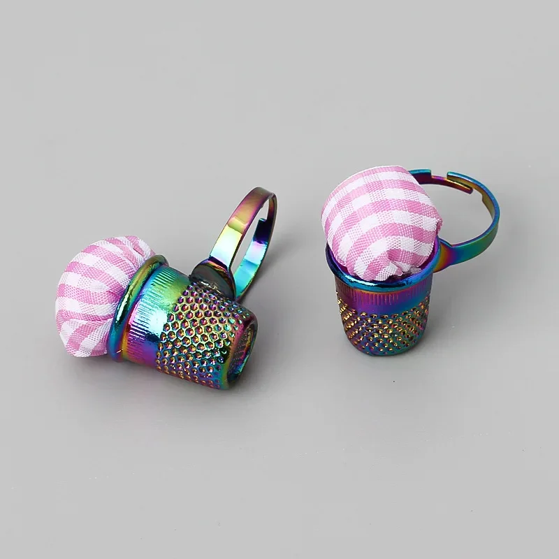 1pc Sewing Kit Type of DIY Sewing Tool of Thimble + Ring Pin Cushion for Needlework, Handcraft
