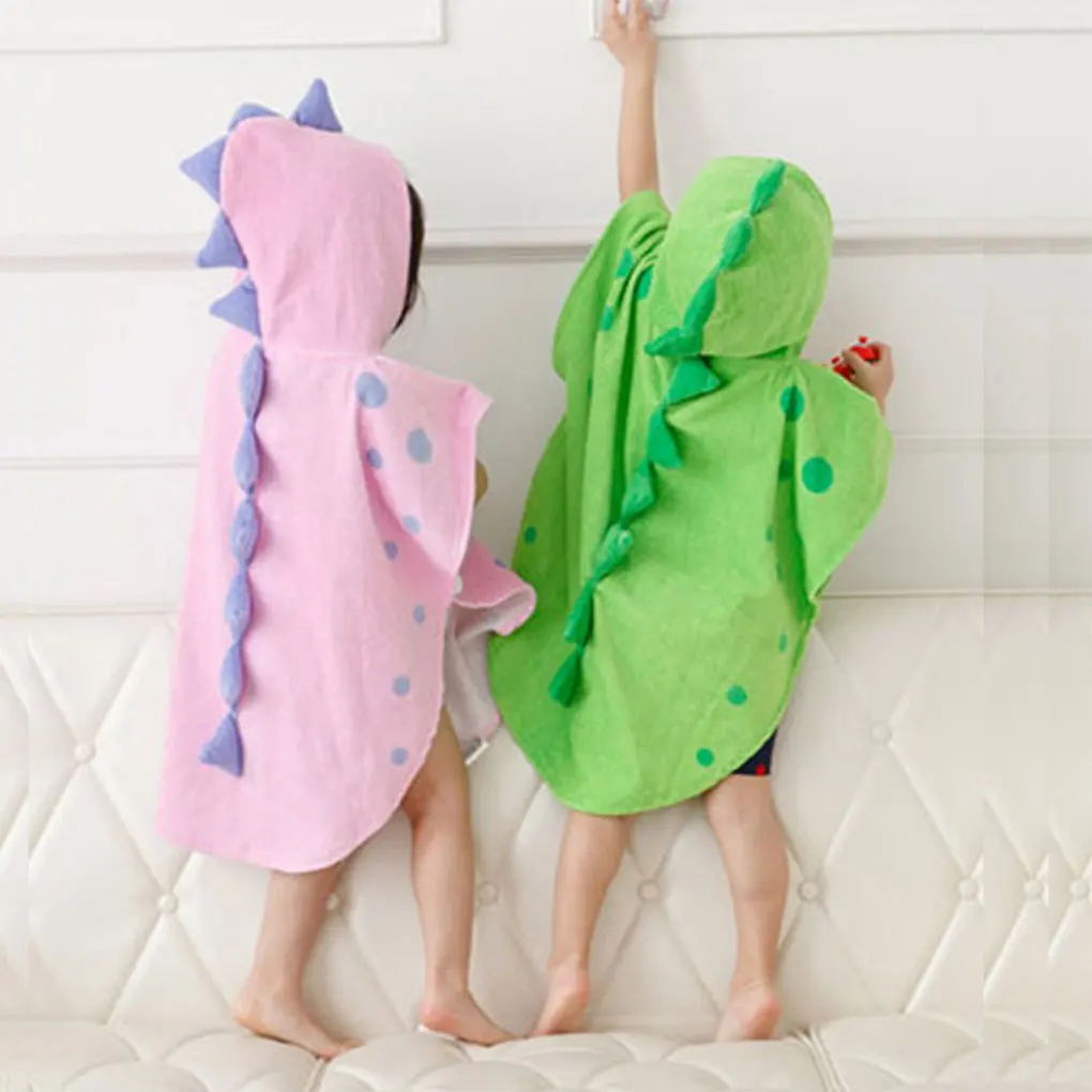 Kids Bath Towels Super Soft Absorbent Towel With 3D Dinosaur Horn Bathrobe Bath Hooded Towels Mild