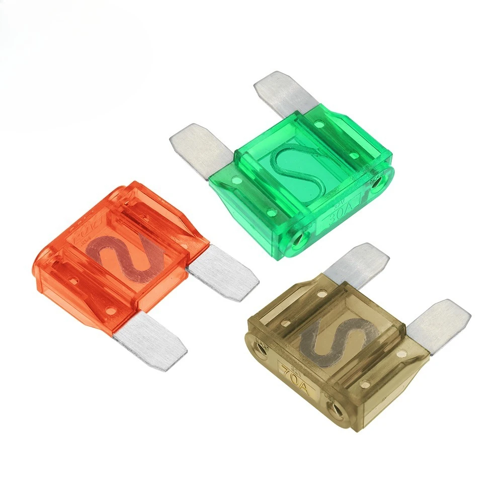 50PCS Zinc 32V Large Size Insurance Plug In Insert Xenon Light Blade Fuse 20A 30A 40A 50A 60A 70A 80A