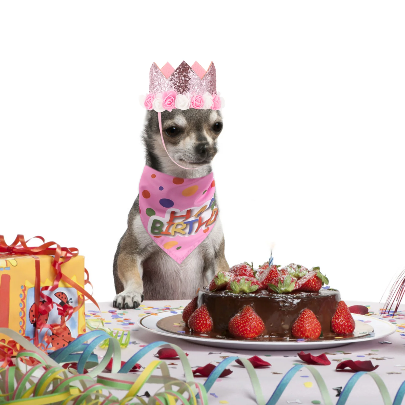 

1Set Birthday Crown Tutu Skirt Outfit for Dogs Cats Adorable Pet Party Dress with Adjustable Bib Soft Comfortable Dog Birthday