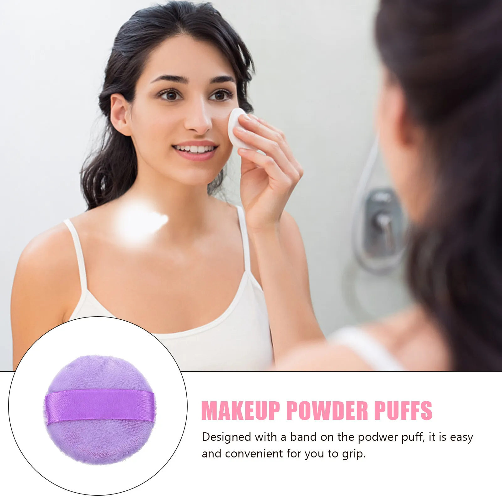 5Pcs Makeup Cosmetics Loose Powder Puff Beauty Salon Makeup Tools Comfortable Soft Touch Easy Grip