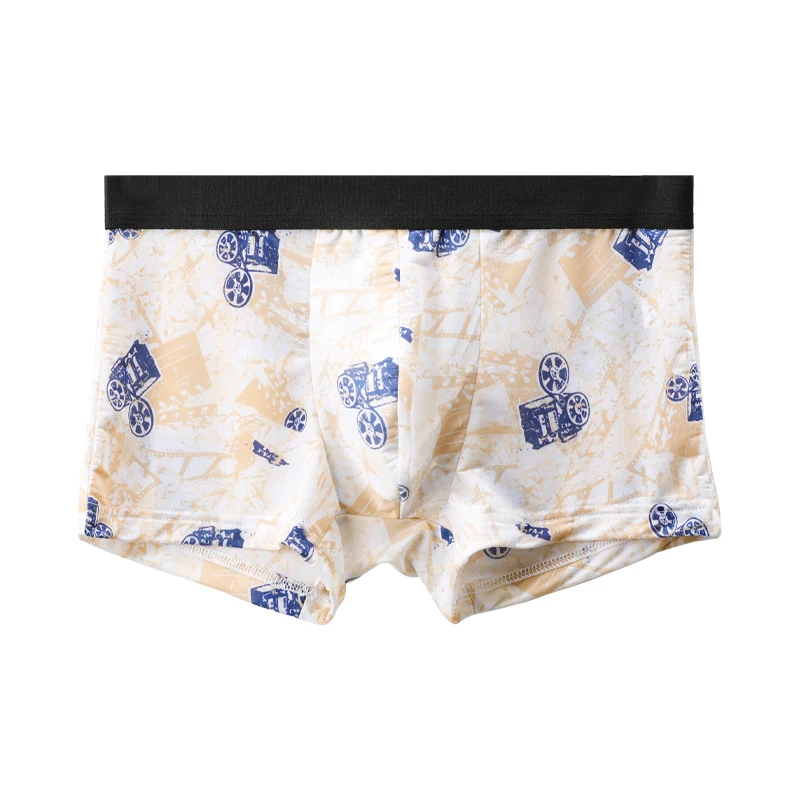 الرجال الملابس الداخلية الملاكم السراويل الحرير الجليد رقيقة جدا الصيف تنفس شخصية الاتجاه ساو الملاكمين الصيف