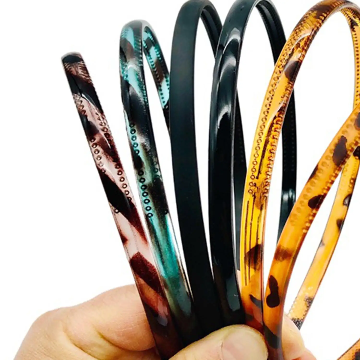 

1 шт., 0,8 см, пластиковый полупрозрачный обруч, повязка на голову, женские полосатые простые зубчатые противоскользящие ленты для волос