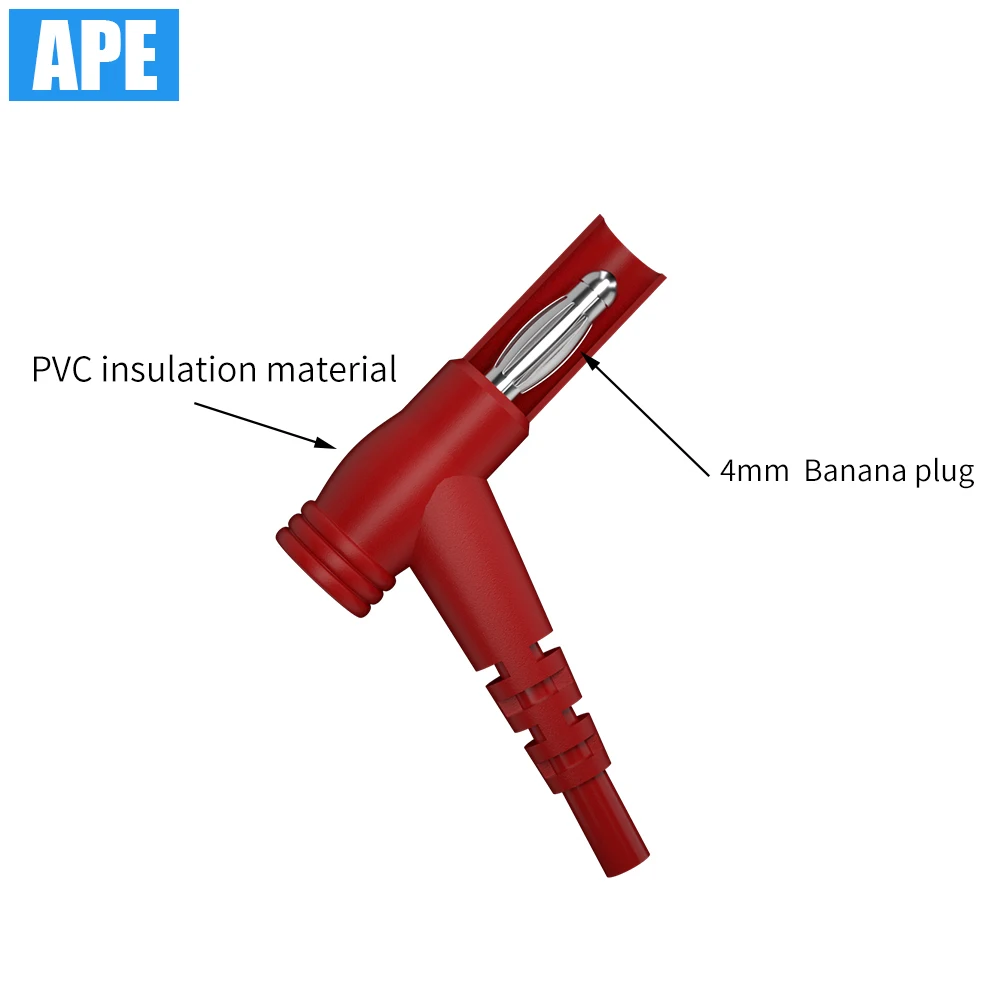 Male Plug to Alligator clip，Right Angle Test Leads, Fully Insulated Plug to Alligator Gels, Clamps, Copper Flexible Cable，tool