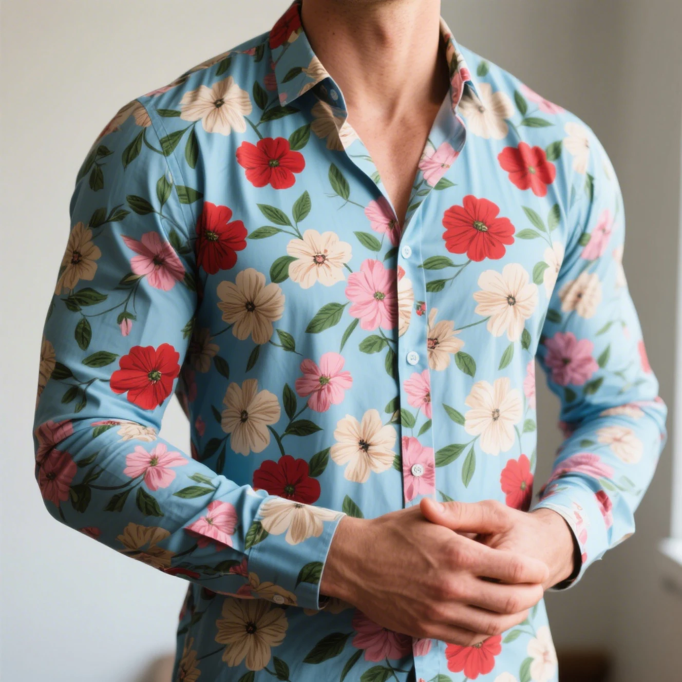 

2025 Мужская осенняя рубашка с длинными рукавами и растительными цветами, 3D принт, Гавайская пляжная повседневная рубашка для отдыха, мужская модная деловая рубашка, топ