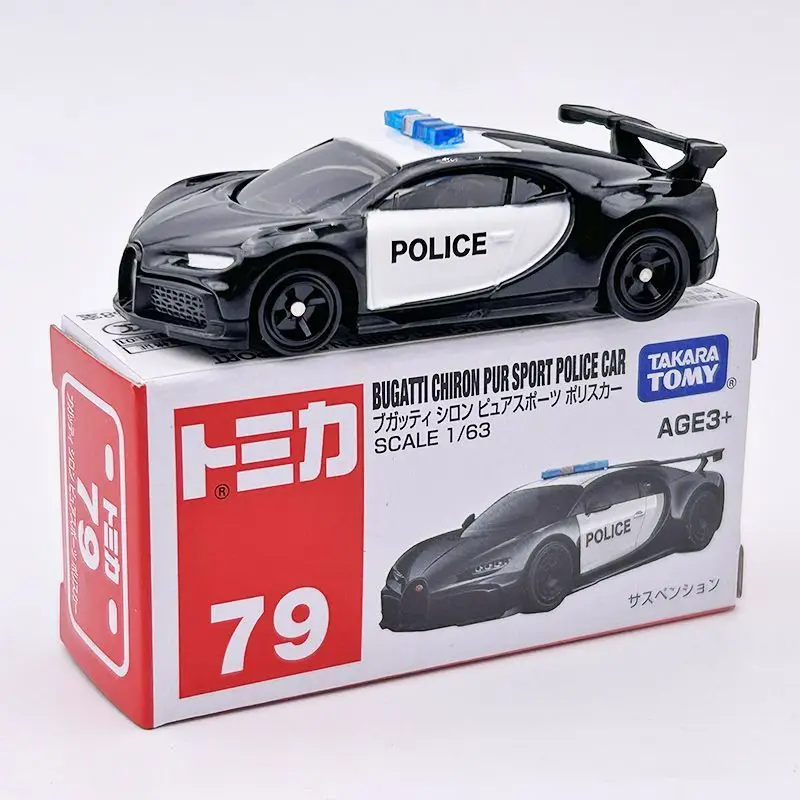 

TAKARA TOMY No. 79 Bugatti Police Car Alloy Model Toy with Shock Absorber New Collection Exquisite car gift for children