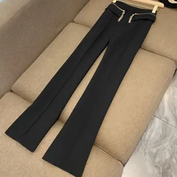 Black Aesthetic Women's Pants Fluid One Size Classic G 90s Trends 2025 High Quality Elastic Harajuku Original Female Trousers