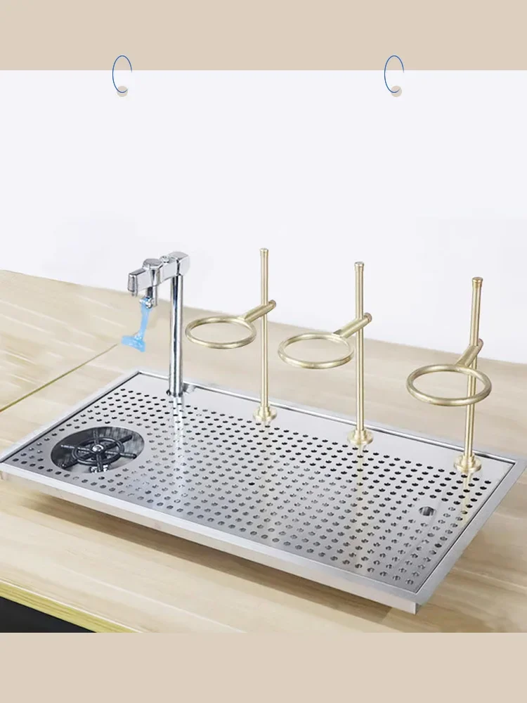 Integrado automático Cup Washer, Todo De Cobre Coffee Stand, Desktop Embedded Workbench, Cup Pusher, Coffee Bar e Contador, Todo De Cobre