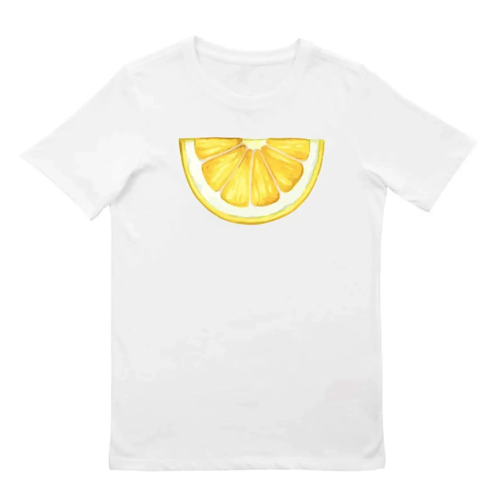 Lemon Cross Section Watercolor Fruit Weiß Das T Shirt des kindes L vintage Washed Top For Everyday Wear Stylish Soft Slightly