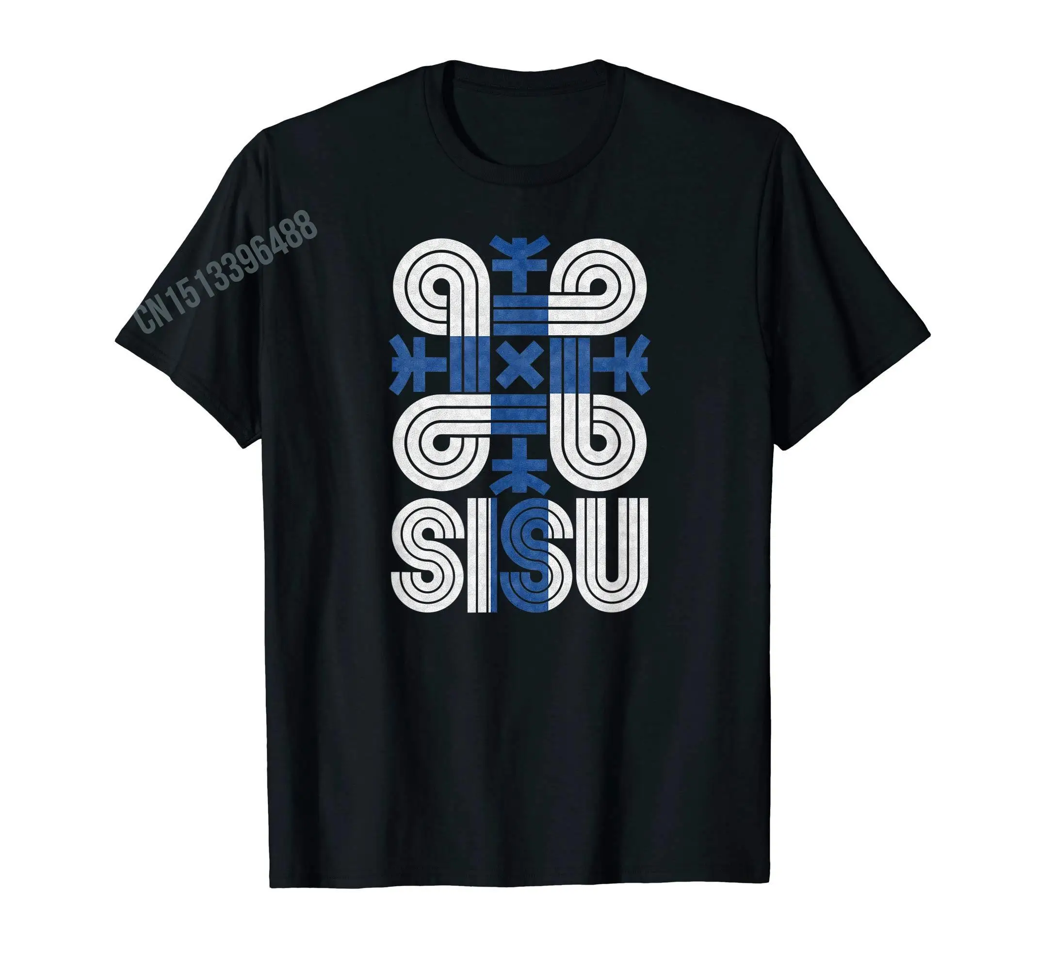 More Design Sisu Finnish Flag Suomi Finland Protection Symbol Rune T-Shirt For Men Women T Shirt Tops Cotton Tees