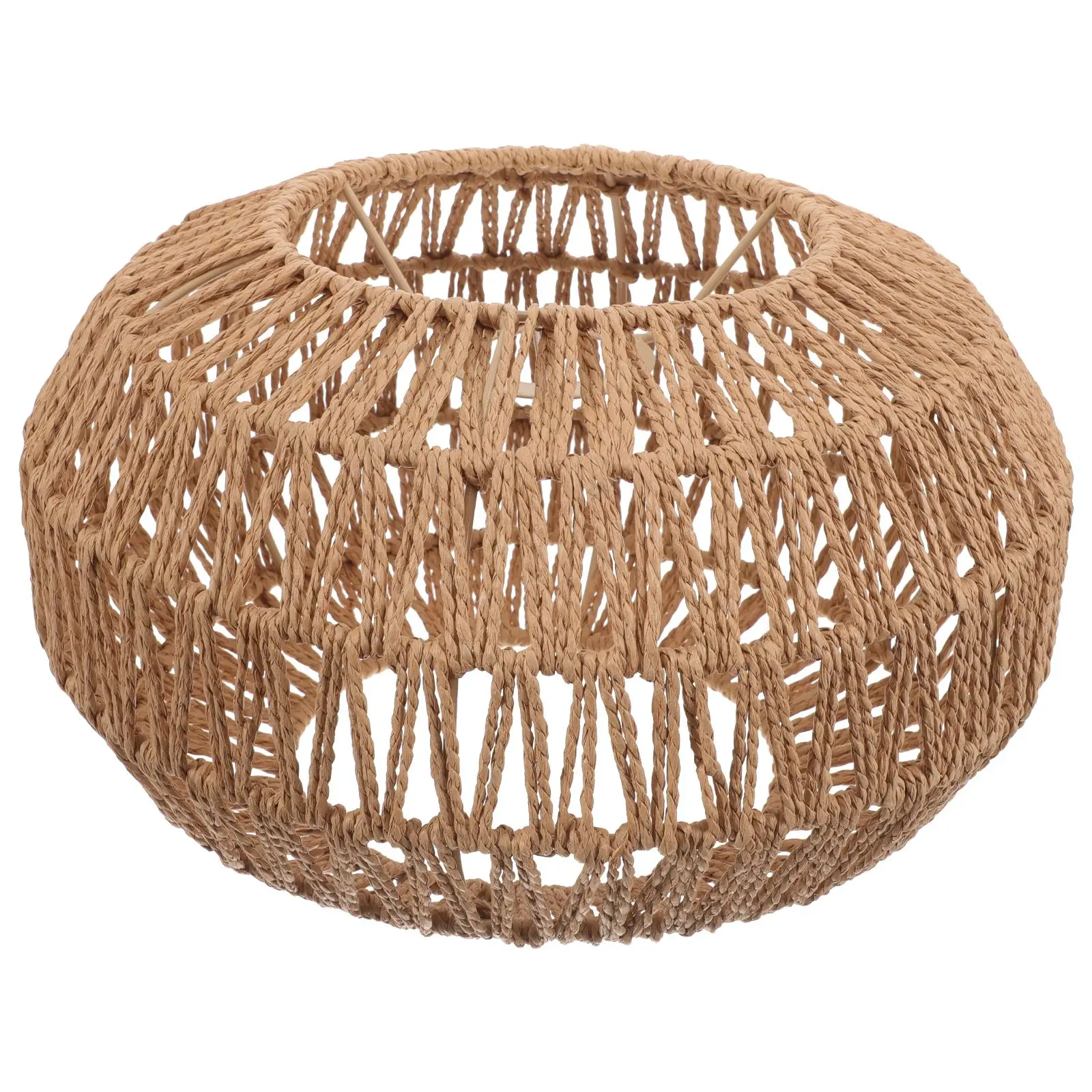 

Imitation rattan woven paper rope lampshade Hanging Light Cover pendant Chandelier Ceiling Light Cover Vintage home hotel decor