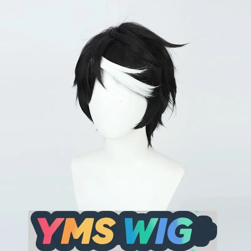 【YMS WIG】Identity V Prophet Darkness Cosplay Wig Black Daily Men White Split Styling Clip