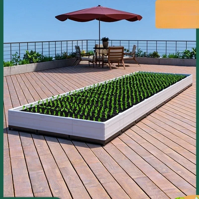 

Rooftop courtyard roof vegetable planting special box flower outdoor outdoor balcony plastic extra large rectangular planting