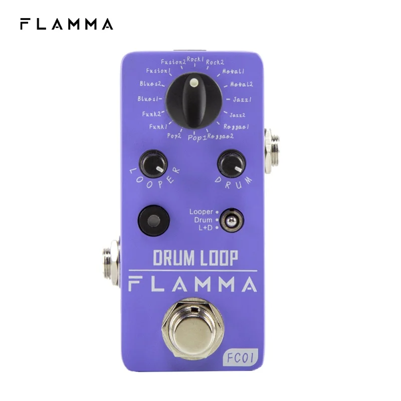 

FLAMMA FC01 Drum Looper Pedal Guitar Drum Loop Effects Pedal With 20 Minutes Recording 16 Drum Grooves Tap Tempo