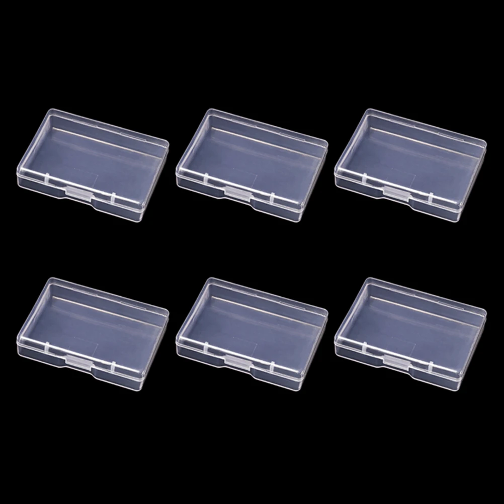 

6 Pcs Small Individual Clear Jewelry Container Plastic Storage Box Crafting Organizer