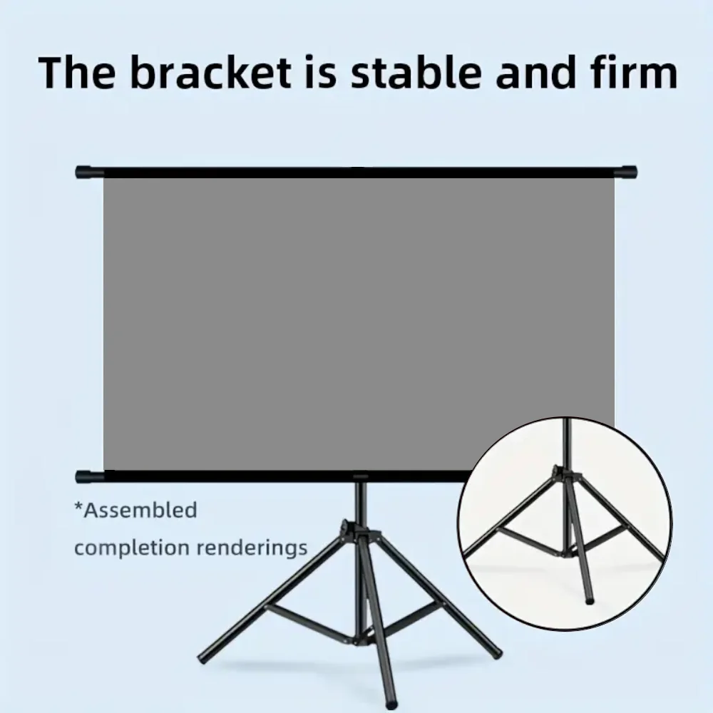 XIAOHUI Projector Screen With Stand Metal Grey Anti-Light 60-92 inch For Home Theater Outdoor Bracket Projection Screen view 3