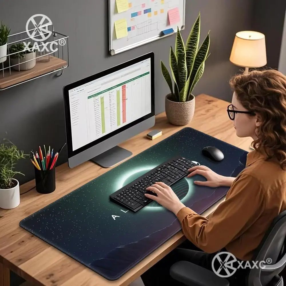 A-Alienware Black Large Gaming Colorful Mouse Pad Luminescence HYBXXC Keyboard Mat Table Desk Mat For Notebook Laptop Gamer