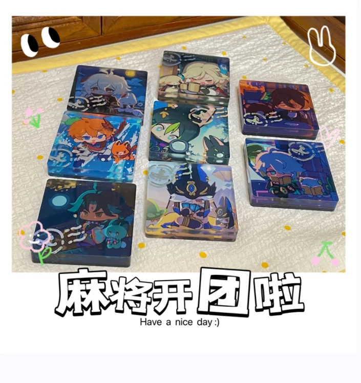 Anime Genshin Impact Xiao Cyno Tartaglia Zhongli Kaveh Alhaitham Kaedehara Kazuha Cosplay Acrylic Brick Mahjong Halloween Xmas