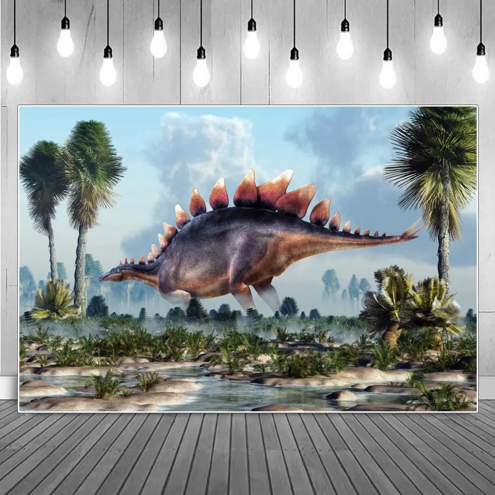 الديناصورات العالم الاستوائية الغابة المناظر الطبيعية الخلابة التصوير الخلفيات مخصص الطفل حفلة عيد ميلاد الديكور صور الخلفيات