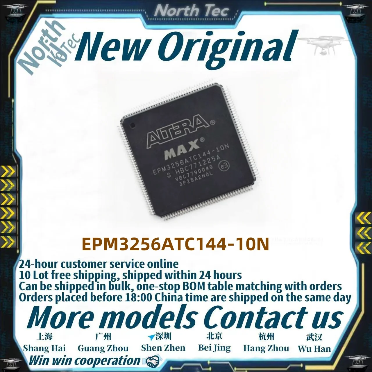 1pcs/Lot New original EPM3256ATC144-10N EPM3256ATC144-10 EPM3256ATC144 EPM3256 QFP144 in stock