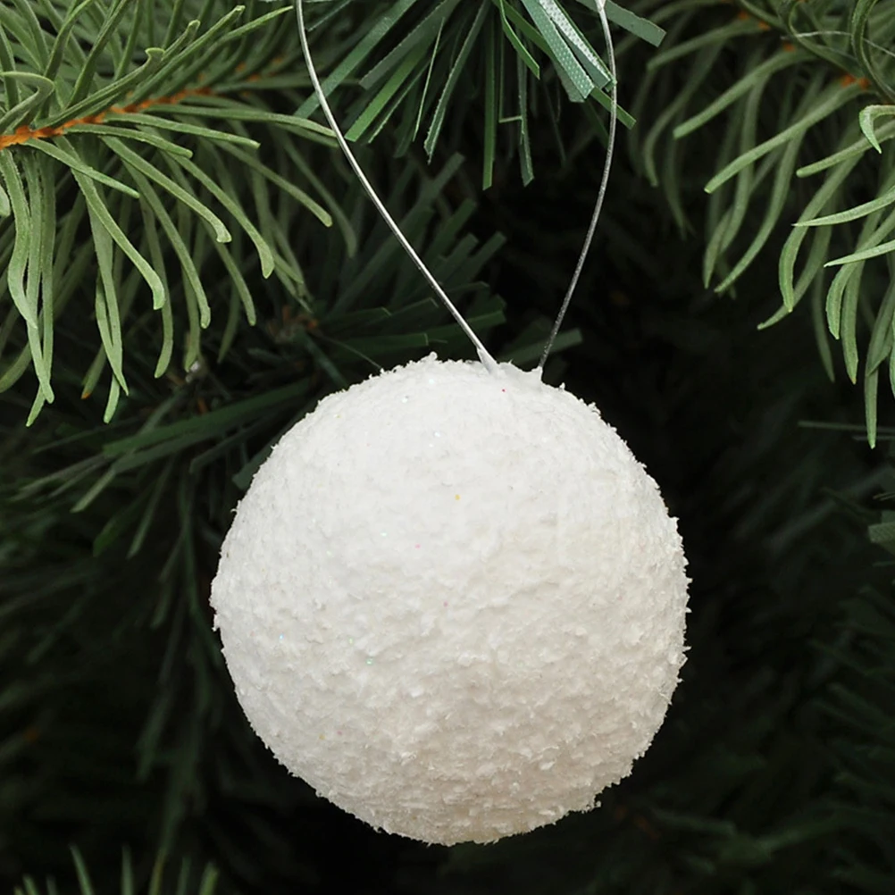 

12 PCS Ceiling Christmas Decorations Ball Ornaments Art Xmas Tree White Plastic