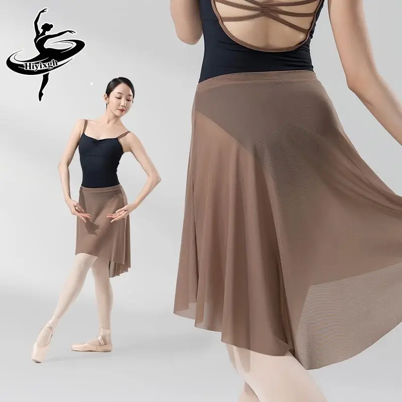 Ballerina Ballett-Tanzkleid für Damen, Leotard mit Netzrock, Spitze, Sexy, Mehrschichtig, Langer Übungsrock
