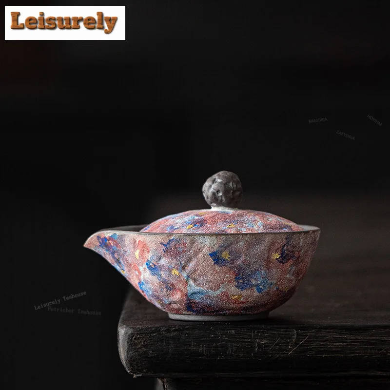 

140ml Rock Mineral Star River Teapot Retro Tea Infuser Pot Tea Soaking Kettle With Filter Tea Ceremony Accessories Ornaments