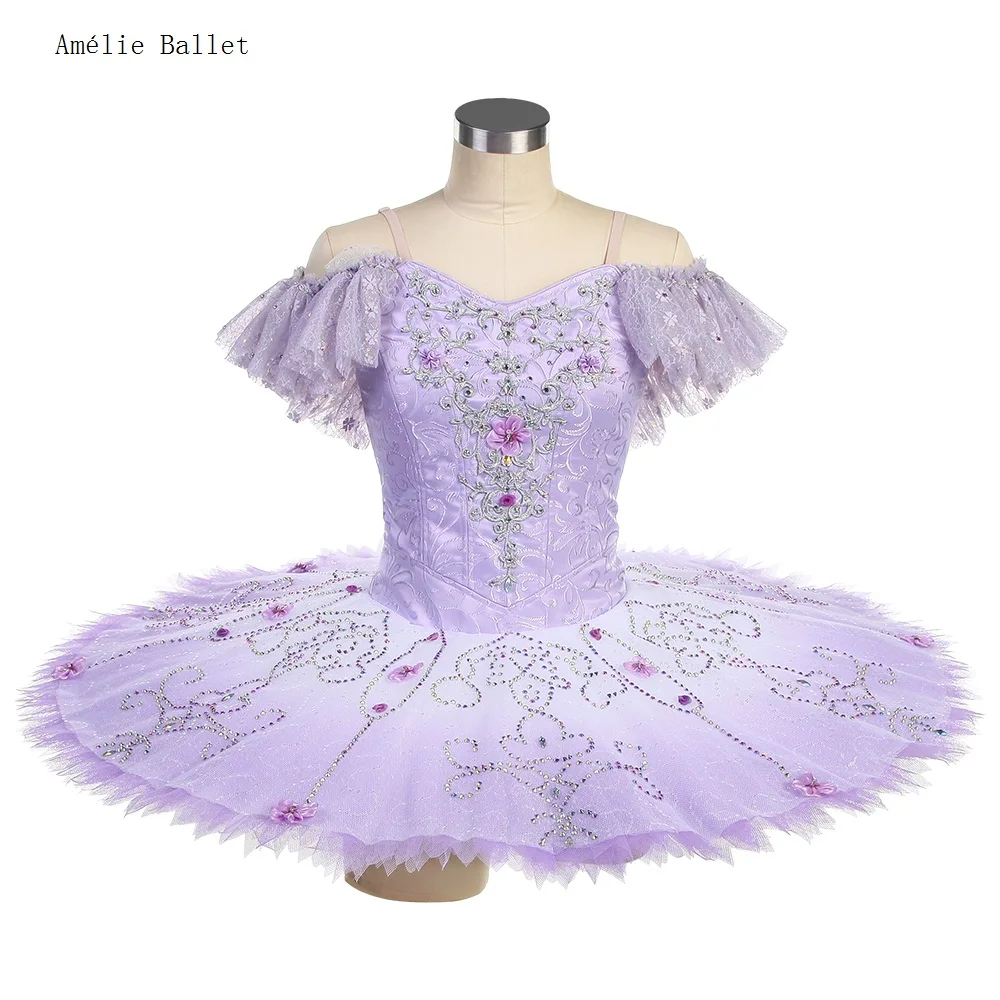 

B23062 Off Shoulder Ombre Purple Professional Platter Tutu Custom Made Girls & Women Ballerina Performance or Competition Dress