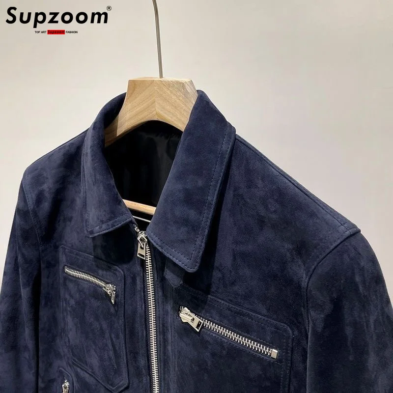 Supzoom New Arrival Autumn And Winter Lapel Velvet Loose Casual Retro Sheepskin Leather Bf Style Handsome Warm Jackets Men Coat