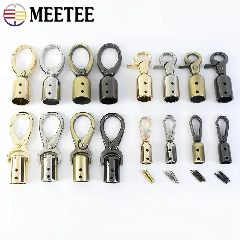 4/10Pcs Carabiner Handbag Clasp Tassel Cap Clip Metal Buckles Bag Strap Handles Screw Stopper Clamp Buckle Tip Top Accessories