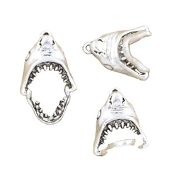 6pcs Charms Can Opened Shark Mouth Head 30x28mm Antique Making Pendant fit,Vintage Tibetan Bronze,DIY Handmade Jewelry