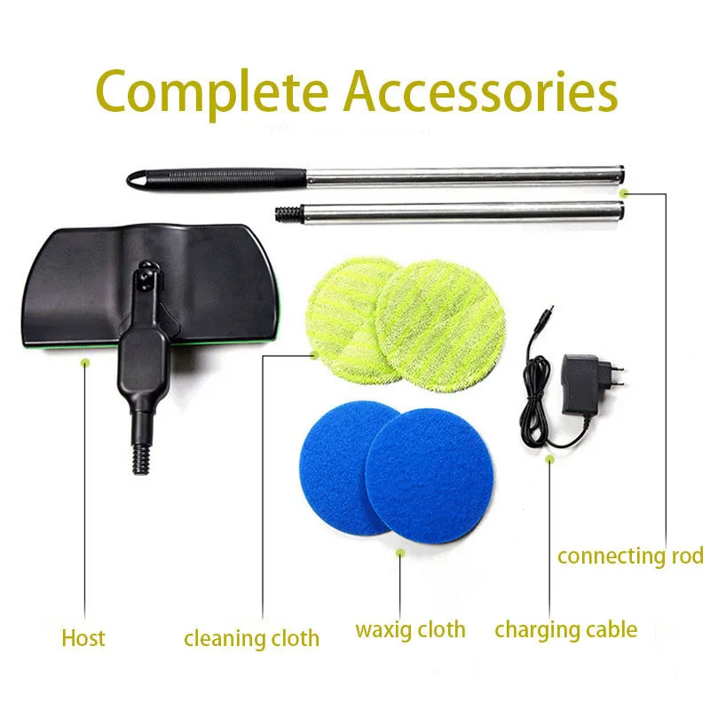 ممسحة كهربائية لاسلكية 2000 مللي أمبير في الساعة قابلة لإعادة الشحن، منظف أرضيات دوار محمول لبلاط الخشب الصلب والفينيل والرخام والأرضيات المصفحة