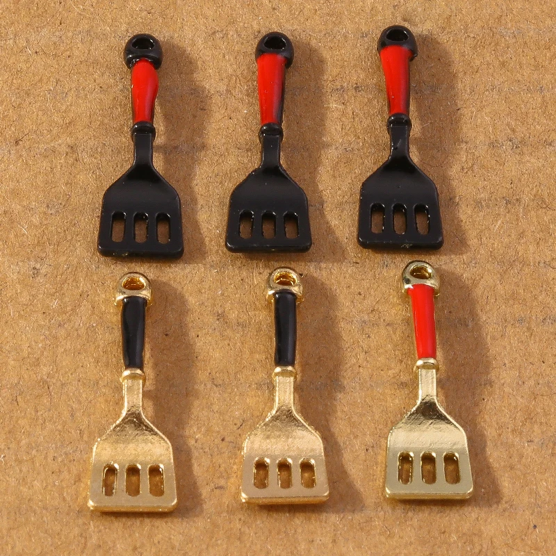 10 Stück Emaille Mini Spatel Spiegeleier Charms Anhänger für Schmuckherstellung DIY Ohrringe Halskette Zubehör Zubehör – Detail 7
