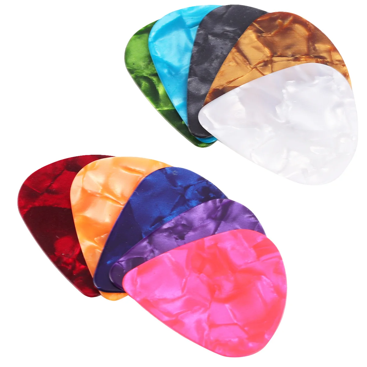 

50Pcs PVC Guitar Picks Celluloid Durable Plastic Plectrums Thumb Index Finger for Guitar Bass Ukulele Metal Plectrum