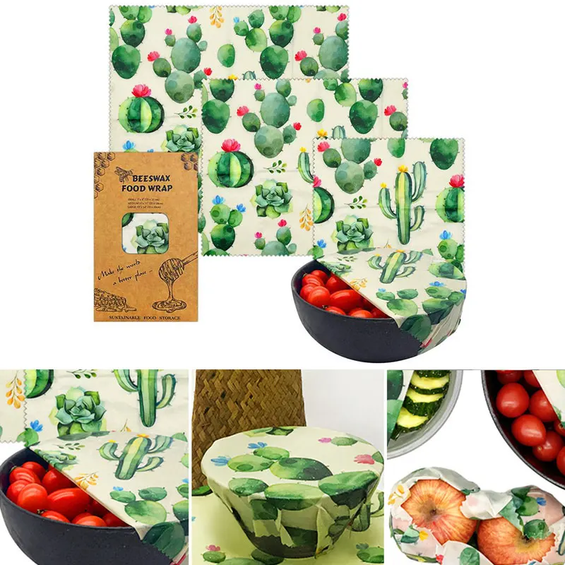 Reusable Food Fresh Keeping Storage Wrap Sustainable Organic Fruit Vegetable Cheese Food Wrapping Paper Free Beeswax Food Wrap