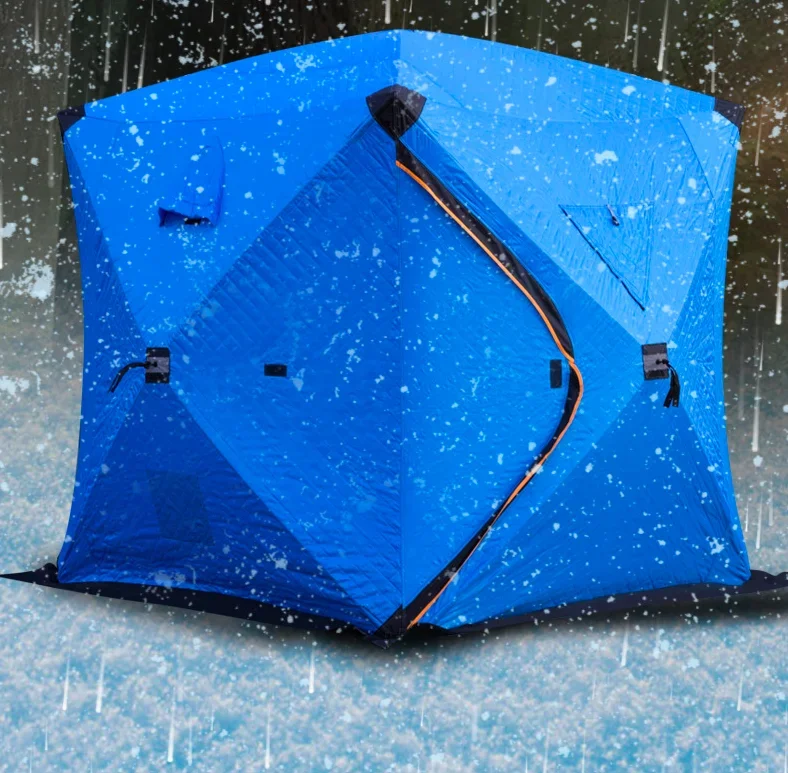 3 - 4 Person Pop Up Windproof Winter Camping Hunting Double Layer Shelter Carp Ice Fishing Tents