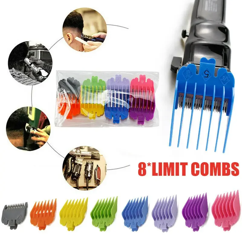 8Pcs/Set Universal Hair Clipper 3/6/10/13/16/19/22/25mm Limit Combs Electric Clipper Positioning Comb Replacement Tools For WAHL