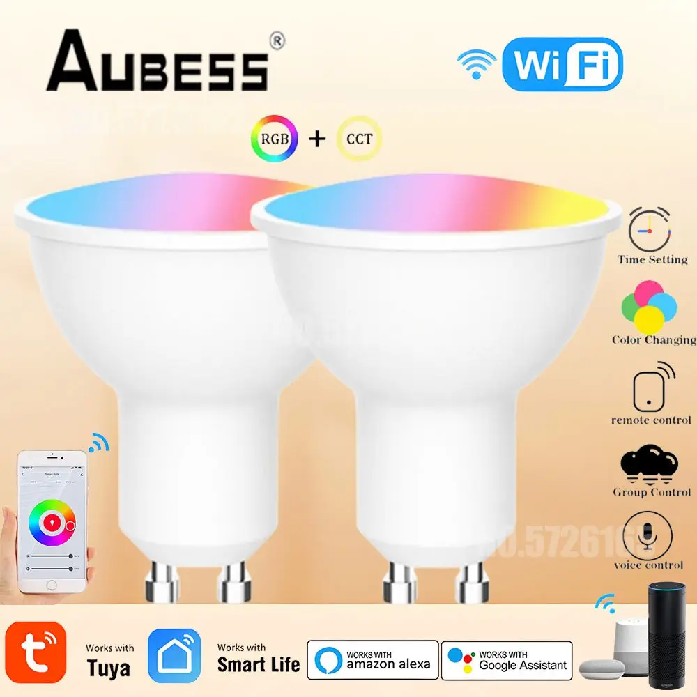 

TUYA Wifi Smart GU10 Light Bulb Spotlight 4W Dimmable LED Light Bulb Voice Control work with Alexa Google Home Yandex Alice