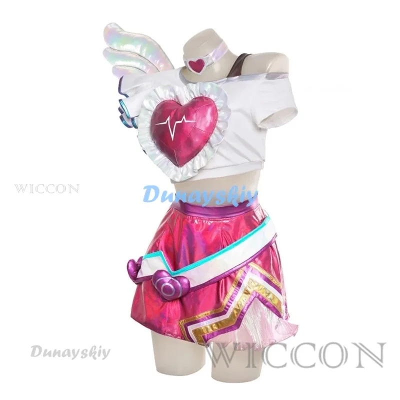 Lovestruck Lux คอสเพลย์เครื่องแต่งกาย LOL วันวาเลนไทน์ผิวใหม่ Lux ผู้หญิงคอสเพลย์เครื่องแต่งกายฮาโลวีนผิวใหม่ Lux ผู้หญิงเครื่องแต่งกาย