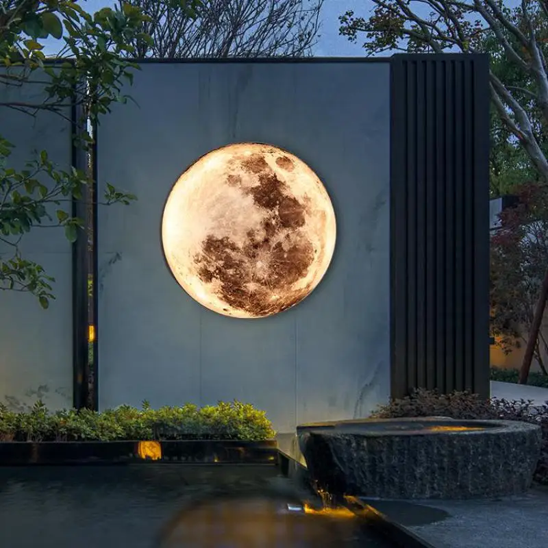 

LED Moon Courtyard Wall Lamp Stair Porch Outdoor lighting bathroom Villa Terrace IP65 Waterproof Park Garden landscape lighting