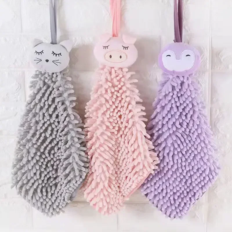 Multifunctional Cleaning Hands Towel Soft and Absorbent Bath Pink Cute Pig Cat Dog for Quick Drying Hanging and Supply Wholesale