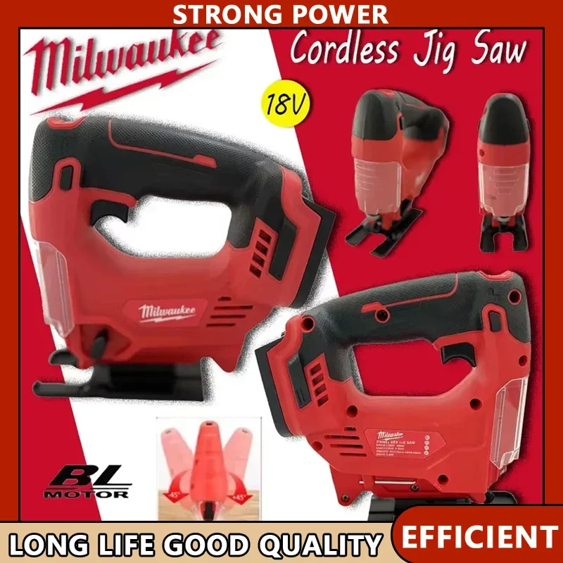 

Milwaukee Electric Jigsaw Portable Cordless Saw Multi-Function Wood Cutting Woodworking Machines For 18V Battery