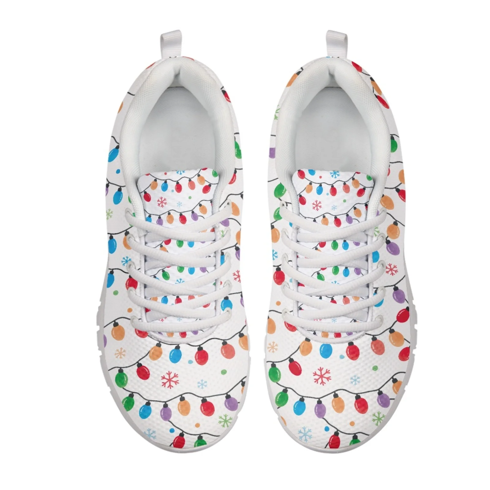 Coloranimal Snowflake Design Lace Up Running Sneakers Men's Tennis Shoes Training Shoes for Women Mens