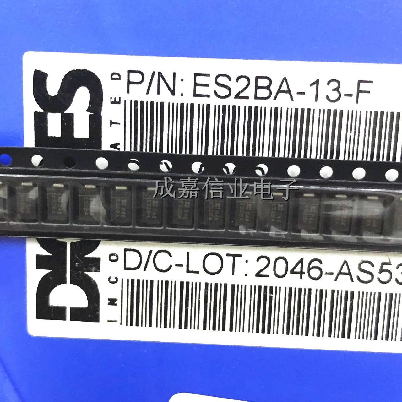 100pcs/Lot ES2BA-13-F DO-214AC SMA MARKING;ES2BA Diode Switching 100V 2A 2-Pin Operating Temperature:- 55 C-+ 150 C