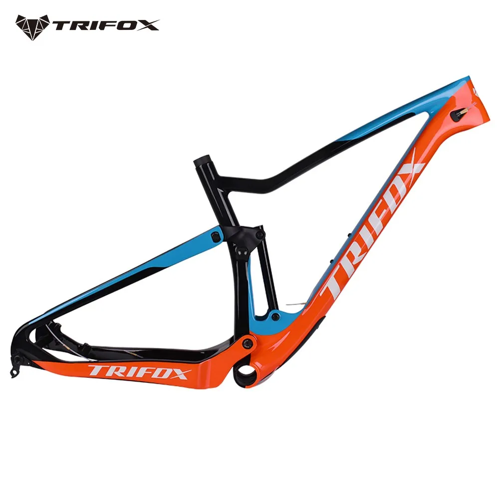 TRIFOX 29er Full Suspension T1000 Full Carbon Fiber MTB Frame MFM100 Thru Axle Internal Cable Routing XC Mountain Bike Frameset