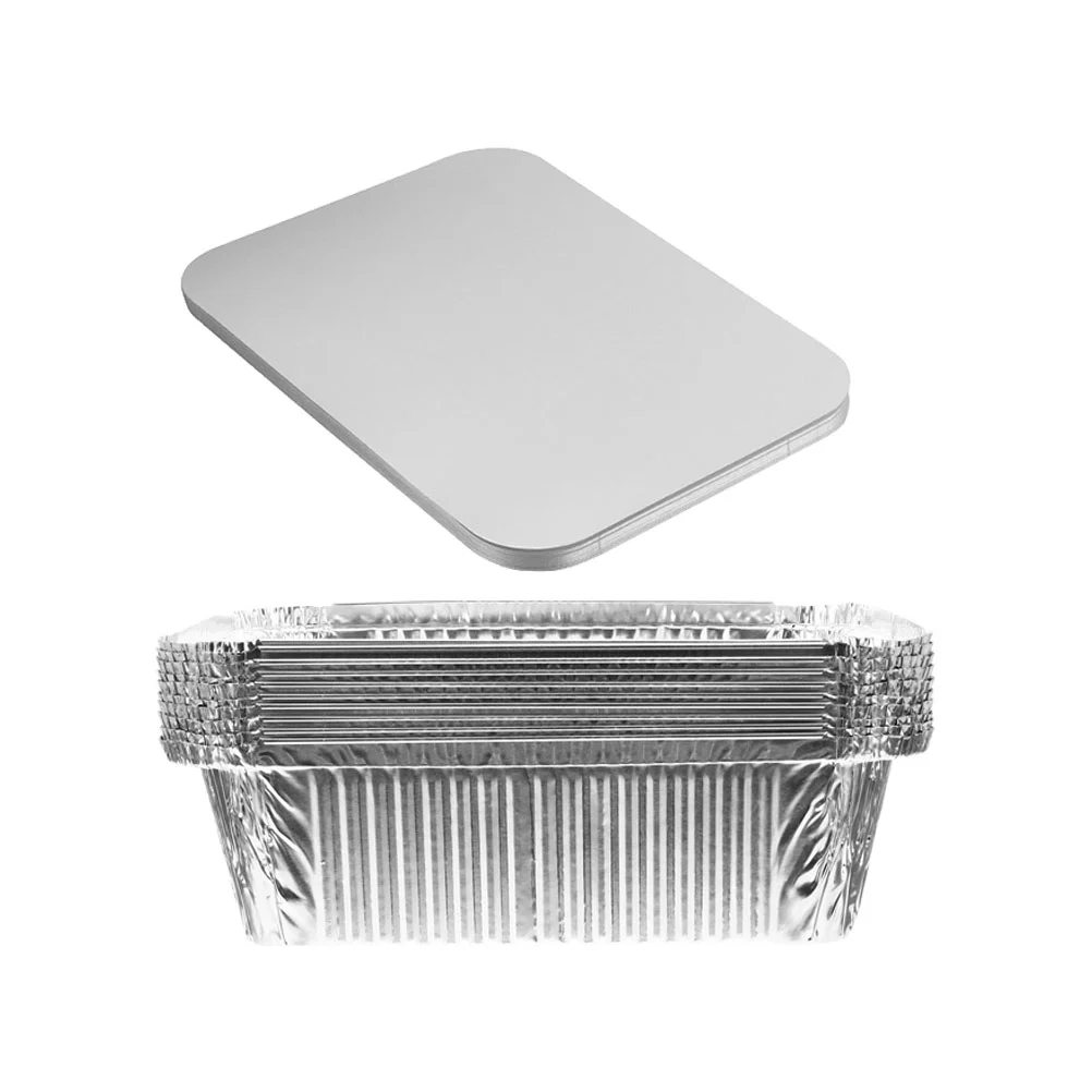 30 Pcs Tin Box Aluminum Trays Disposable with Lid Food Containers Pot Plastic Roasting Pan Foil Boxes BBQ Supply