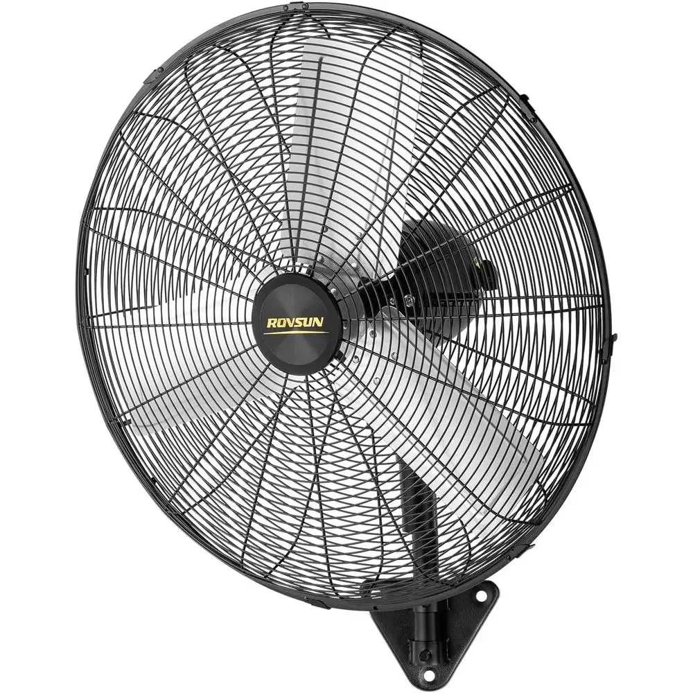 24 Heavy-Duty Wall-Mounted Fan with 3-Speed Settings, High-Velocity, Blade & Dual Ball Bearing Motor for Garage or Gym